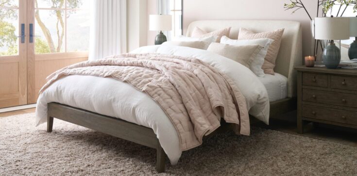 Image for Belgian Flax Linen Waffle Quilt | Pottery Barn