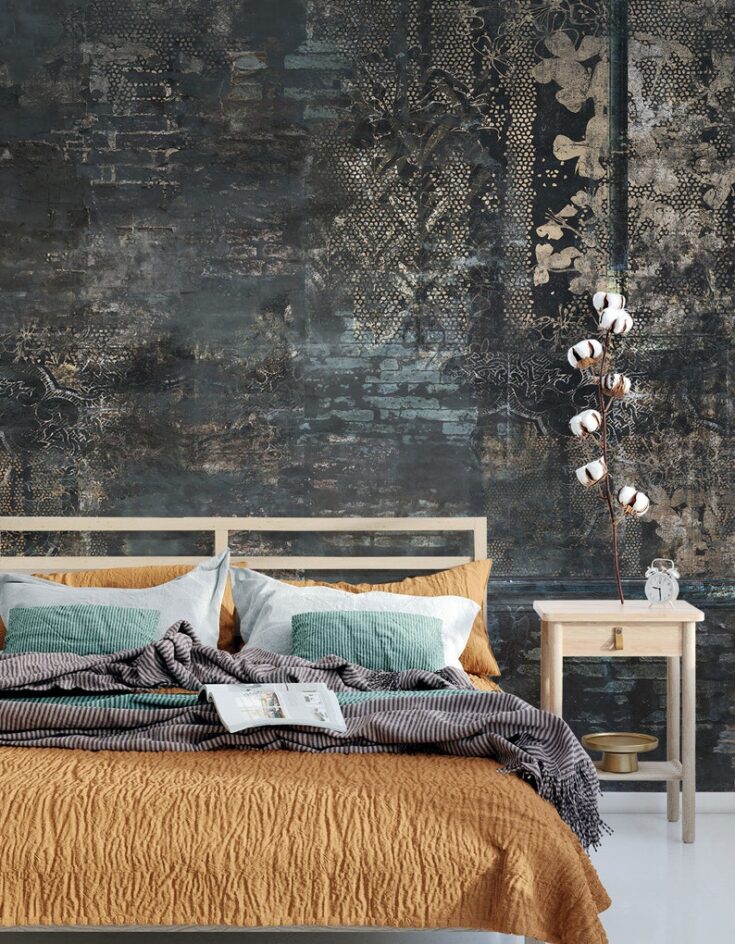 Image for Black Wallpaper Vintage Peel and Stick Wall Mural for Wall | Etsy