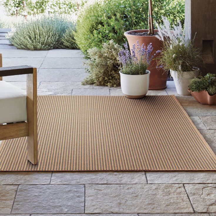 Image for Outdoor Rug Micro Grid Black/Beige - Smith & Hawken"