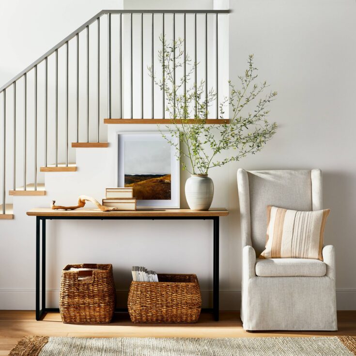 Image for Hidden Hills Mixed Material Console Brown - Threshold designed with Studio McGee