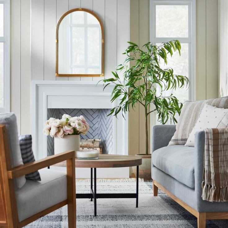 Image for 24"" x 34"" Rattan Arched Wall Mirror - Threshold designed with Studio McGee