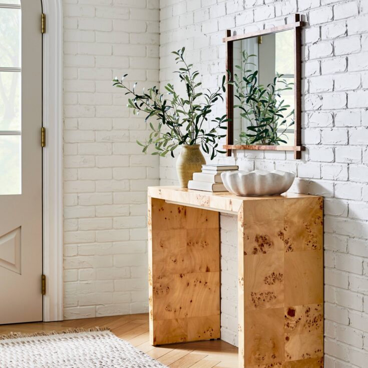 Image for Ogden Burled Wood Console Table Brown - Threshold" designed with Studio McGee