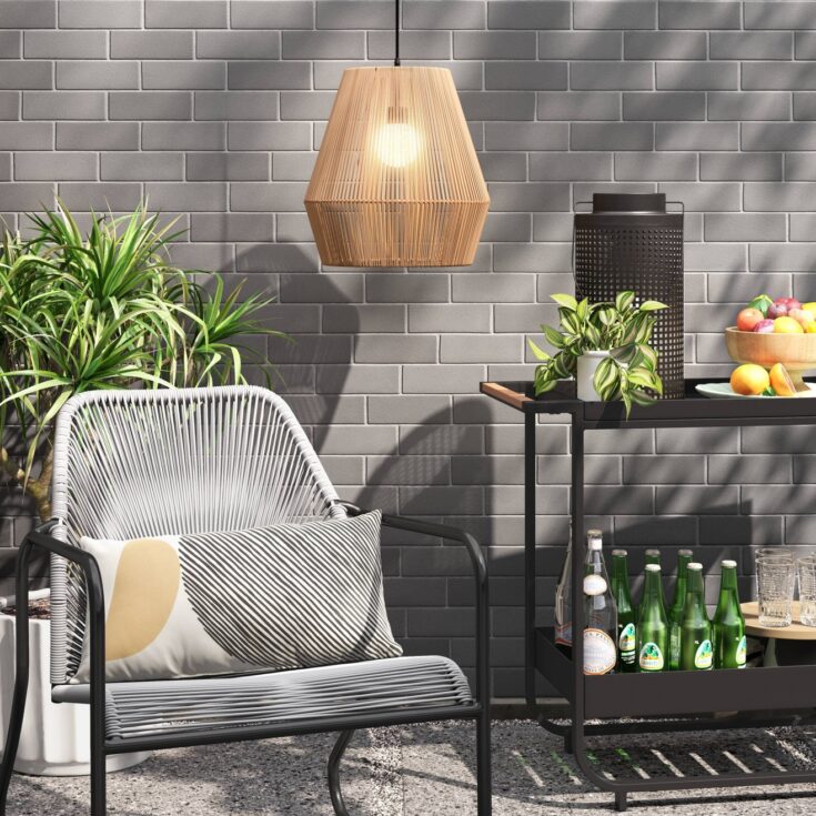 Image for Pendant Solar Outdoor Ceiling Light - Naturals - Project 62