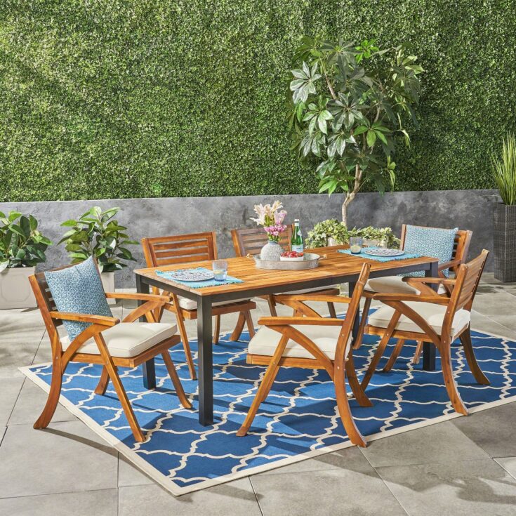 Image for 7pc Concord Acacia Wood Patio Dining Set Teak - Christopher Knight Home