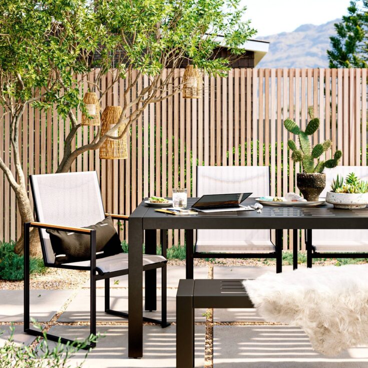 Image for Woven Stripe Outdoor Lumbar Decorative Pillow Black - Project 62