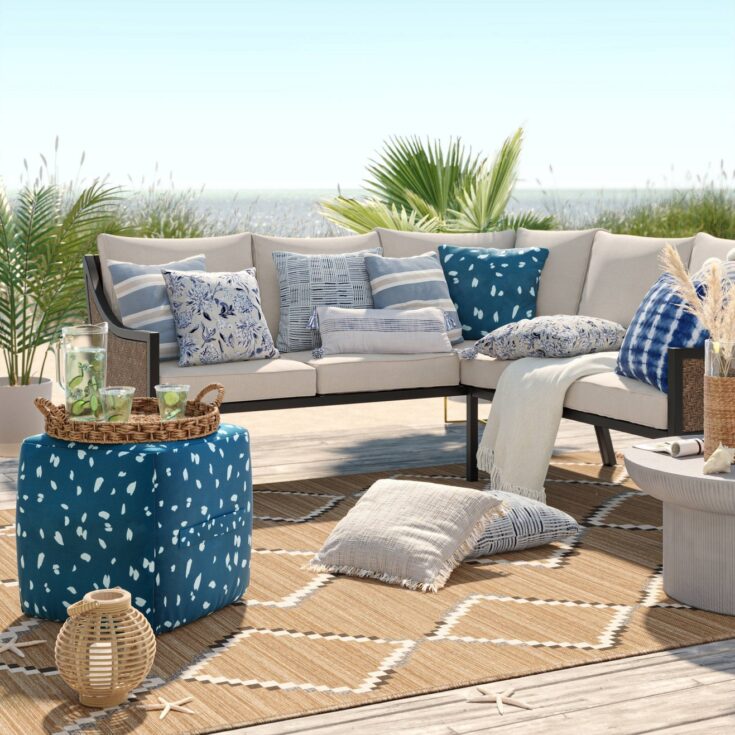 Image for Outdoor Throw Pillow Natural - Threshold