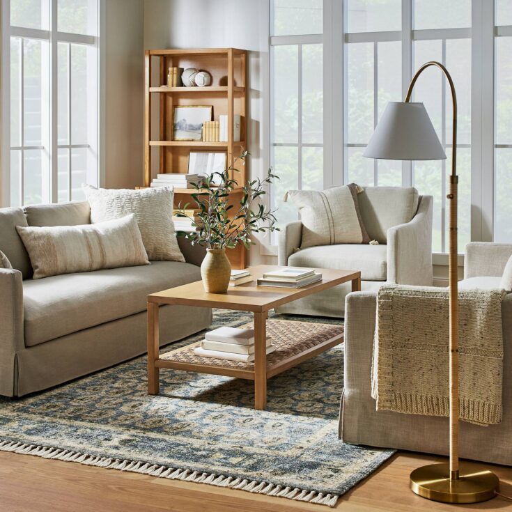 Image for Lost Creek Printed Paisley Rug Blue - Threshold" designed with Studio McGee
