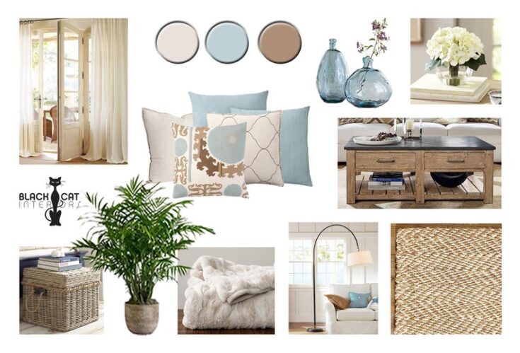 Image for Moodboard - Coastal Living Room Online Interior Design Moodboard