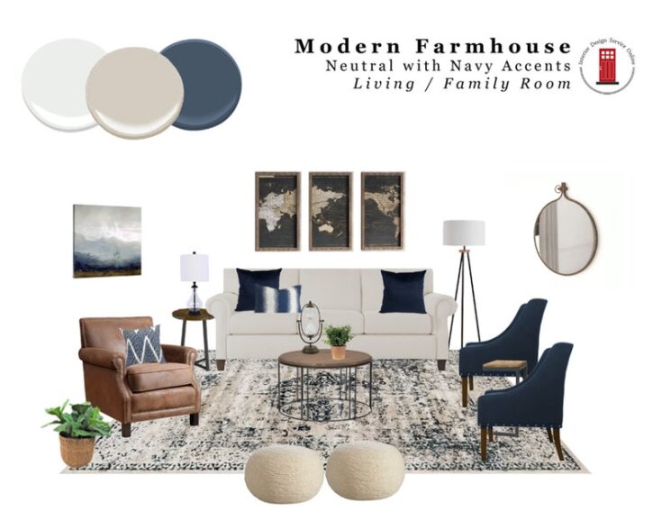 Image for Room Design Package, Interior Design Services, Modern Farmhouse Room Design Package, Online Inter...