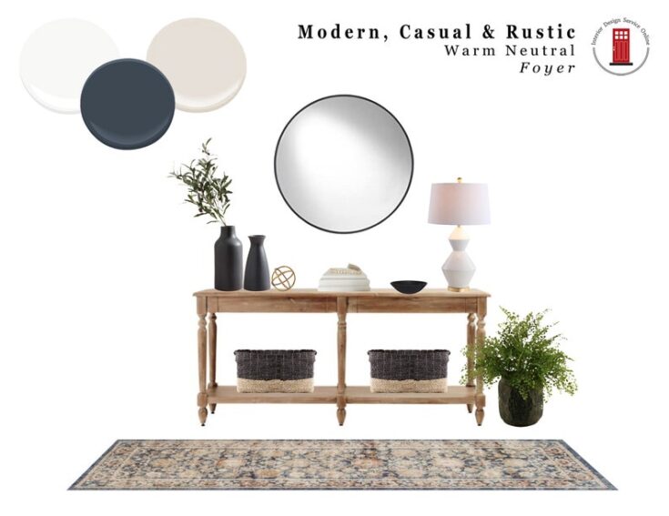 Image for Mood Board Foyer, Studio McGee Style Foyer Design, Interior Design Service, Entry Foyer Room Desi...