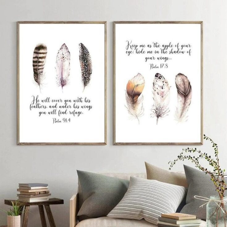 Image for Bible Verse Psalm 17 Hide Me in the Shadow of Your Wings Scripture Canvas Print Wall Art Living R...
