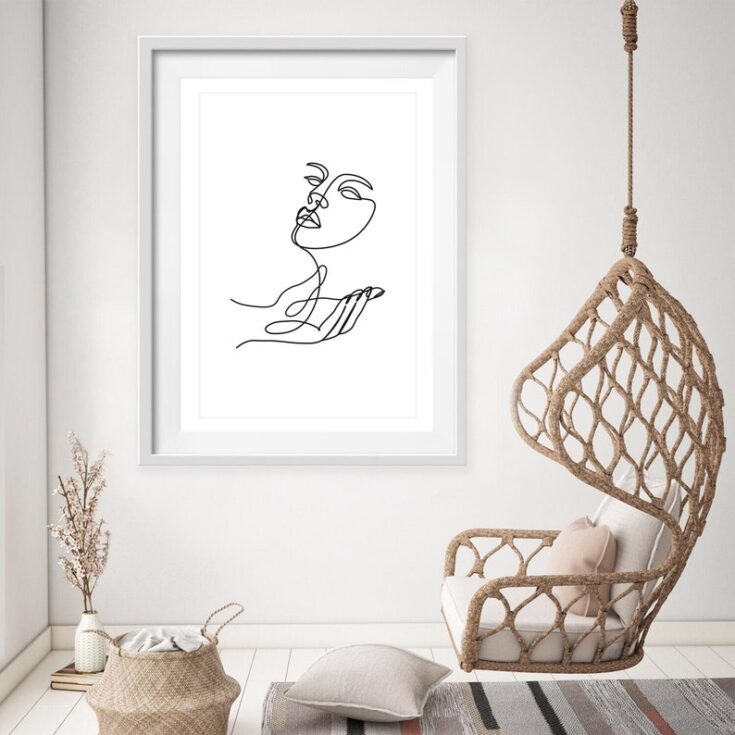 Image for CARING | Handdrawn, Home Prints, Wall Art, Art Prints, Line Drawing, Lounge, Bedroom Prints, Livi...