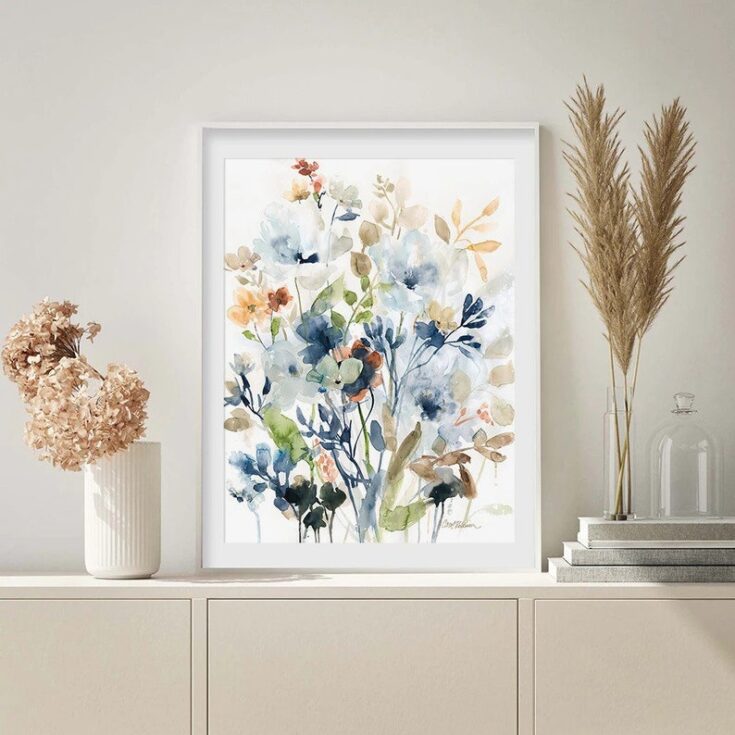 Image for Kitchen Canvas Wall Art Flowers Living Room Canvas Wall Art. Country Pastel Flower Canvas Print o...