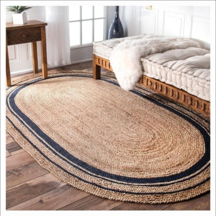 Image for Beautiful oval shape braided jute rug for living room/bedroom/hallway/kids room- high quality