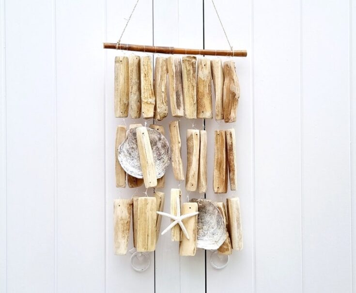 Image for Driftwood Wind Chime Driftwood Wall Decor Coastal Wall | Etsy