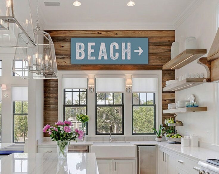 Image for Rustic BEACH Sign With Arrow Beach House Decor Rustic Beach | Etsy