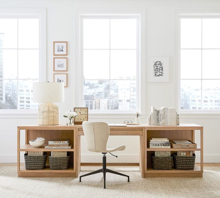 Image for Pacific Desk with Bookcases, Fog