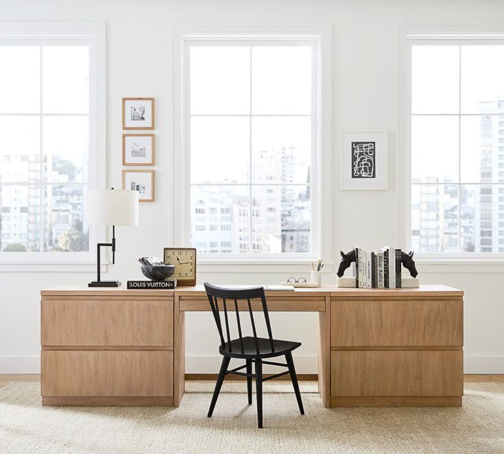 Image for Pacific Desk with File Cabinets, Fog