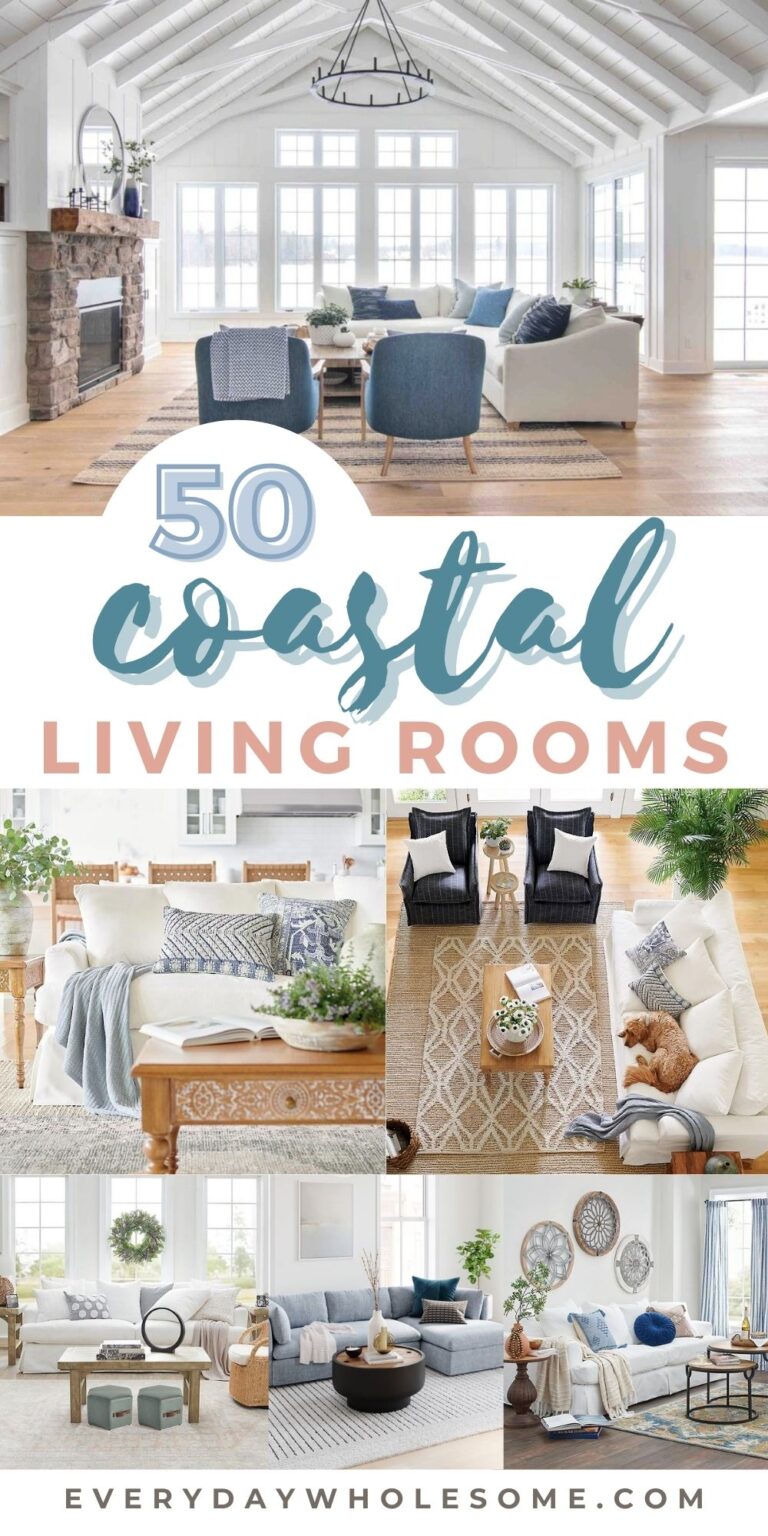 Everyday Wholesome | 50 Coastal Living Room Ideas & Inspiration