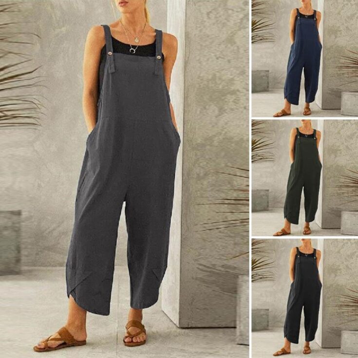 Image for Solid Casual Jumpsuit for Womenloose Jumpsuitjumpsuit Women | Etsy