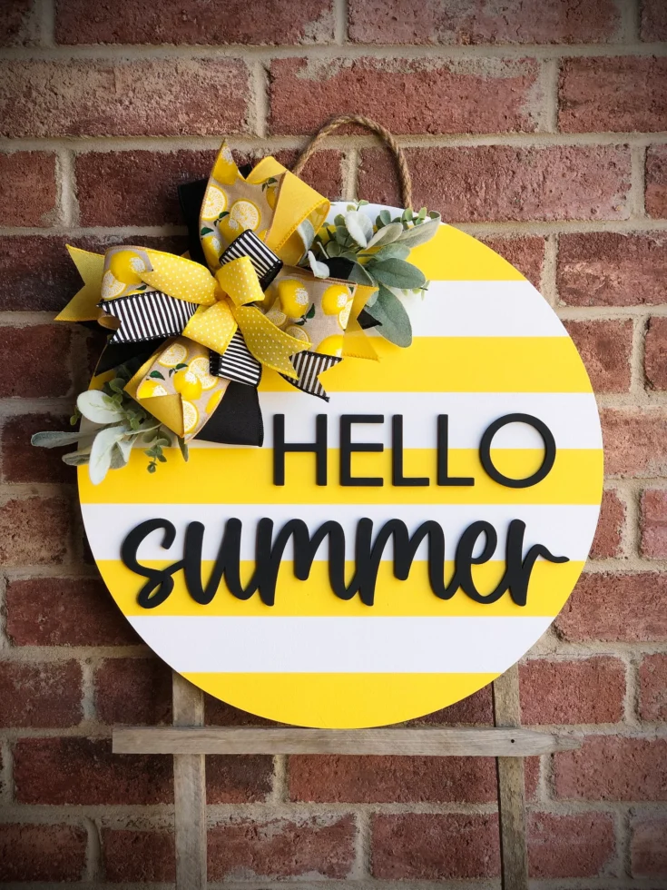 Image for Front Door Decor, Lemon Hello Summer Door Hange