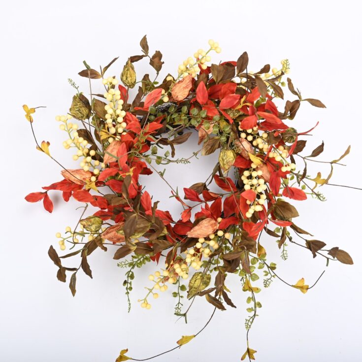 Image for Fall Wreath Sunflower Wreath Berry Eucalyptus Dry Branch Weed - Etsy