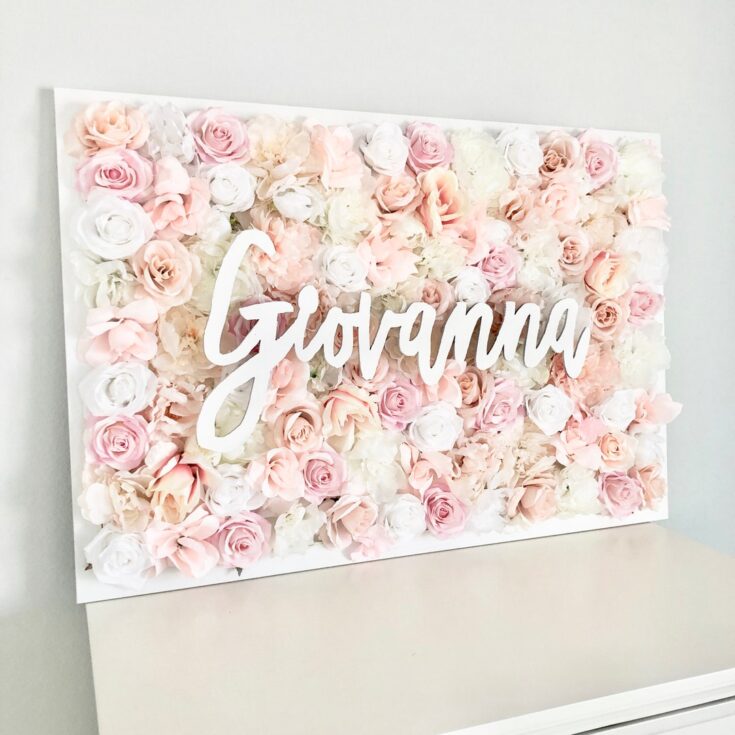 Image for Flower Wall Decor Name Sign Over Crib Flower Letter Floral Letter Nursery Name Sign Baby Girl Nursery Decor Floral Nursery Decor Boho - Etsy