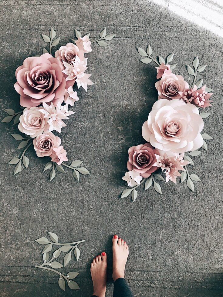 Image for Nursery Set of 16 Wall Paper Flowers Nursery Wall Paper Flowers Paper Flowers for Girls Nursery Nursery Wall Decor - Etsy