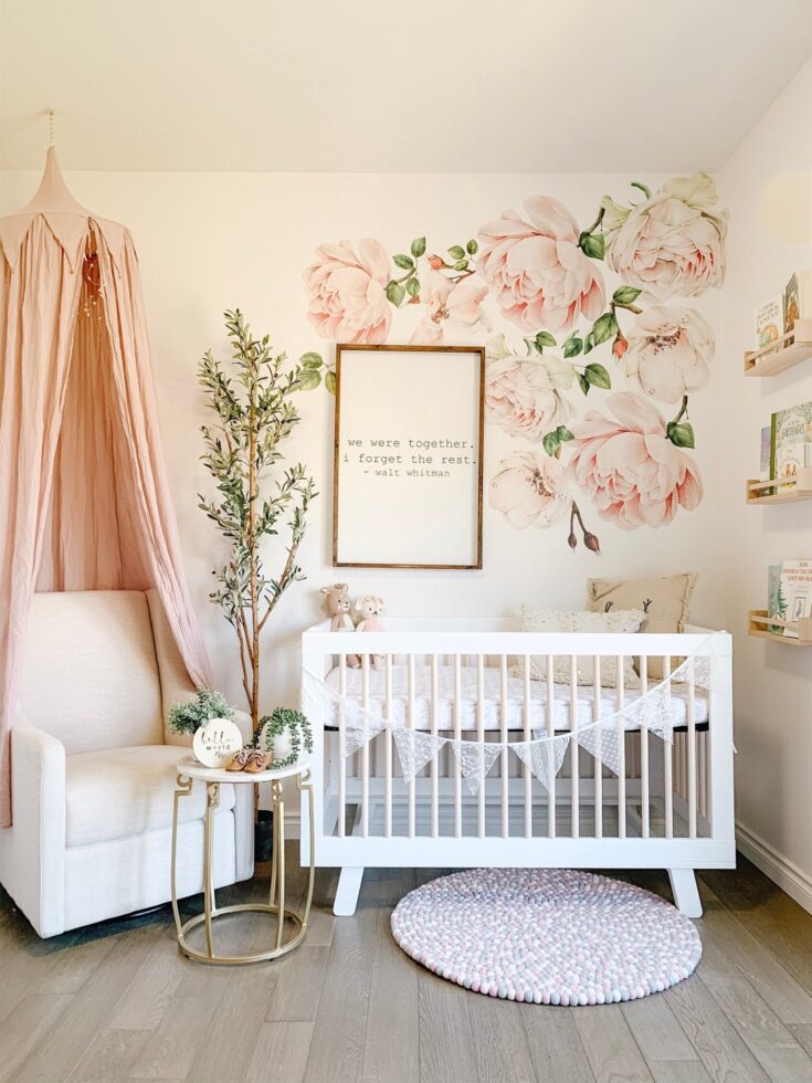 Image for Floral Wall Decals, Flower Decals, Nursery Wall Decals, Flower Wall Stickers, Pink Girls Wall Decals, Wall Stickers, Wall Murals, Nursery - Etsy