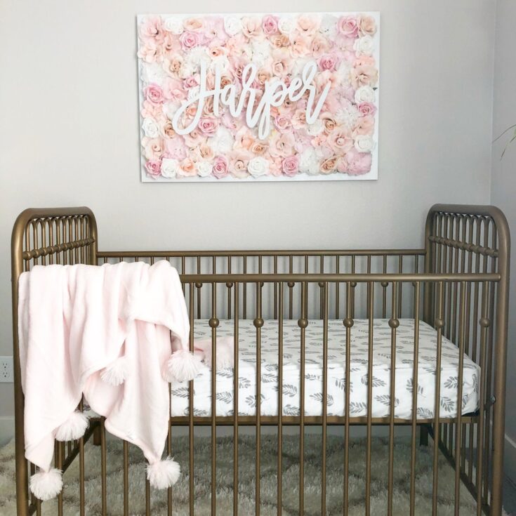 Image for Girl Nursery Wall Art Nursery Name Sign Baby Name Sign Baby Girl Nursery Decor Blush Nursery Decor Floral Nursery Decor Flower Wall - Etsy
