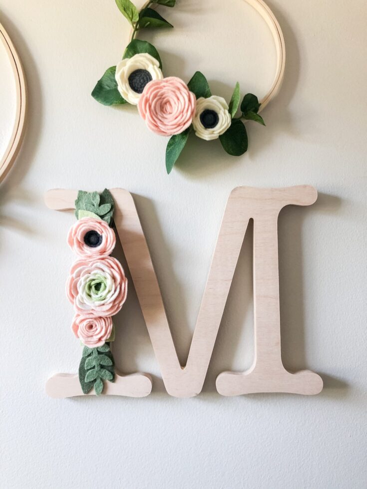 Image for Flower Letter Girl Nursery Decor, Floral Girl Nursery Initial, Wooden Letter Nursery Decor, Boho Girl Nursery Decor - Etsy