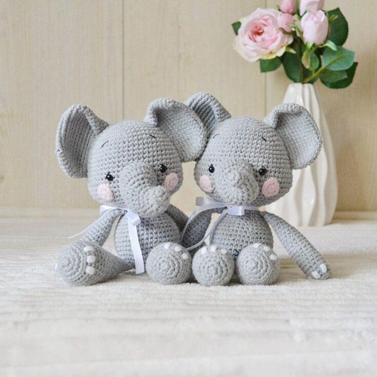 Image for Handmade Stuffed Elephant Baby Toy Personalized Crochet Animals for Toddler Child Gift Boys and Girls Valentines Day Kids Gift - Etsy