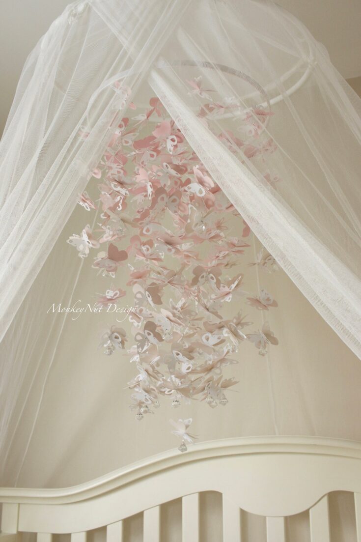 Image for Pink Butterfly Mobile/butterfly Crib Mobile/butterfly Mobile/pink Ombre Mobile/blush Butterfly Mobile/baby Shower/baby Nursery/nursery Decor - Etsy