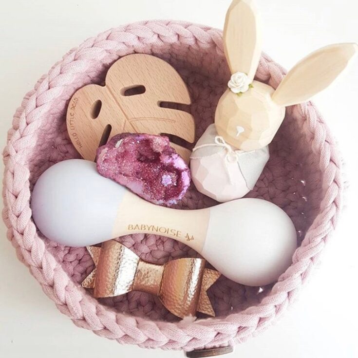 Image for Nursery Storage Pink Basket Handmade With Recycled Cotton Tshirt Yarn Pastel Pink Decor Baby Shower Present - Etsy