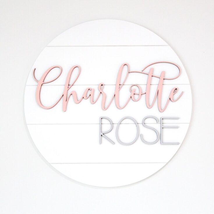 Image for Shiplap Round Nursery Name Sign, Farmhouse Nursery Decor for Baby Girl or Baby Boy, Circle Name Sign Above Crib Sign, Girls Room Boys Room - Etsy