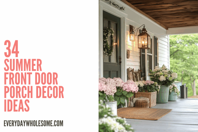 34 Stunning Summer Front Door Decor Ideas with Wreaths and Porch Accents