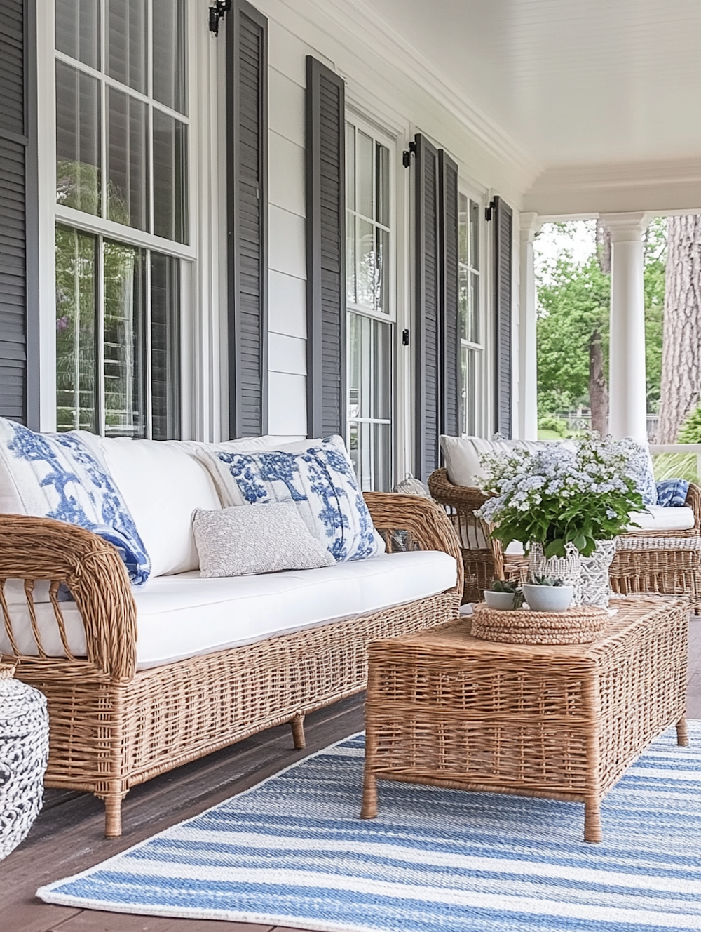 19 Inviting Summer Front Porch Ideas with Cozy Seating and Outdoor Rugs ...