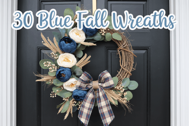 30 Blue Fall Wreaths for a Stunning Autumn Front Door