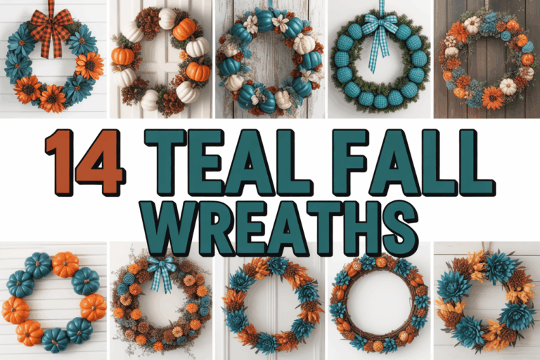14 Gorgeous Teal Fall Wreaths for a Stylish Autumn Door