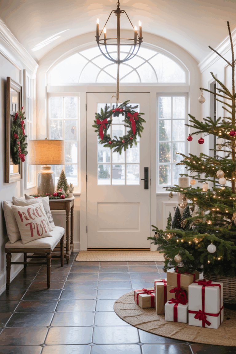 How to Decorate Your Christmas Entryway or Foyer: 35 Fun & Fresh Ideas ...