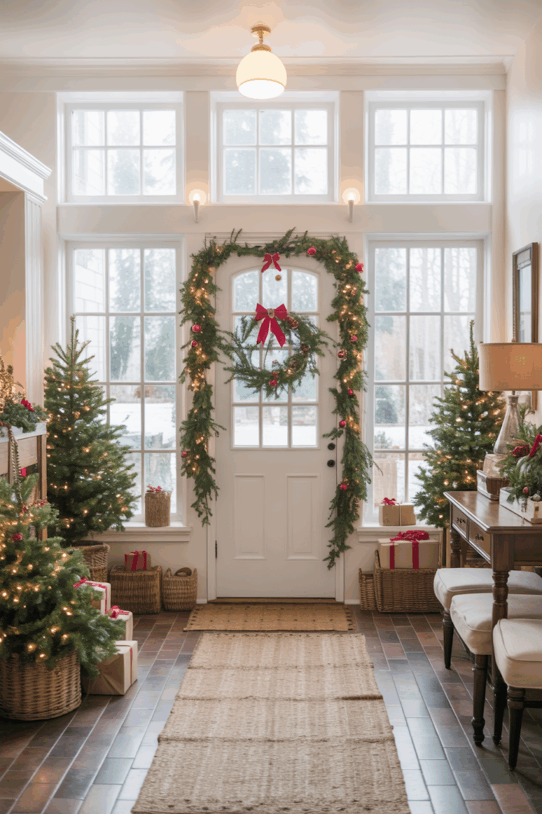 How to Decorate Your Christmas Entryway or Foyer: 35 Fun & Fresh Ideas ...