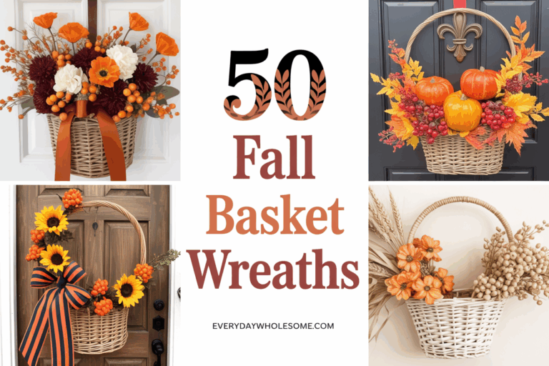 50 Fall Front Door Hanging Flower Basket Wreaths