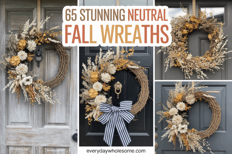 65 Neutral Fall Wreath Ideas for a Cozy, Elegant Front Door