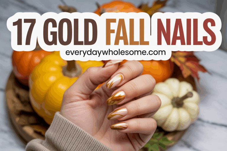 17 Gold Fall Nails Ideas for Stylish and Elegant Autumn Looks