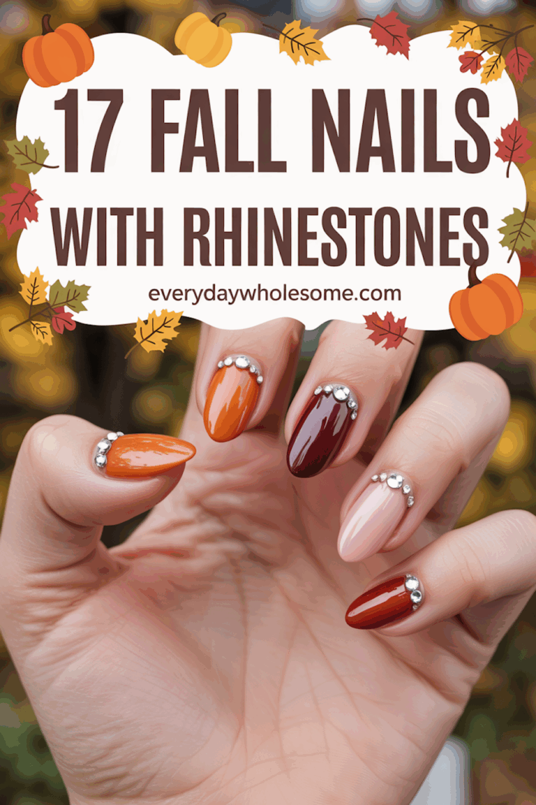 17 Fall Nails With Rhinestones That Elevate Your Autumn Look – Everyday ...