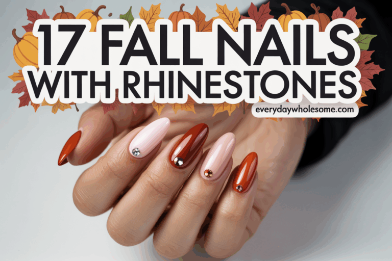17 Fall Nails With Rhinestones That Elevate Your Autumn Look