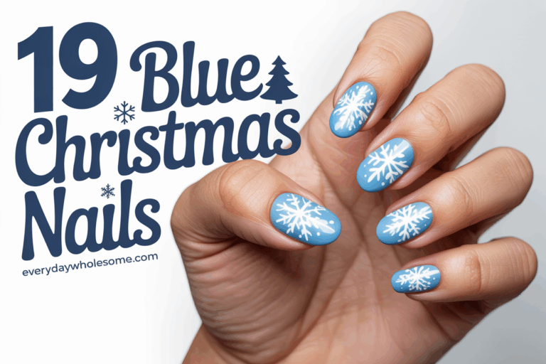 19 Blue Christmas Nails Ideas for a Stylish Holiday Look
