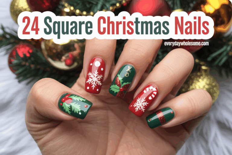 24 Christmas Nails Square Shaped Designs for Festive and Stylish Looks