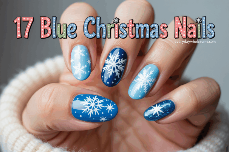 17 Christmas Nails Blue Ideas for Elegant Winter Nail Art