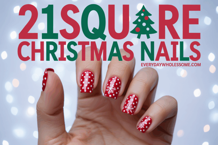 21 Christmas Nails Square Shaped Ideas for Festive, Stylish Looks